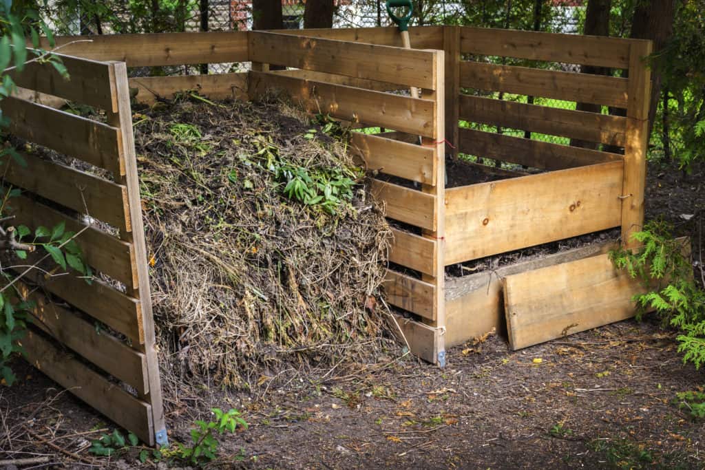 Backyard dual-sided composting area